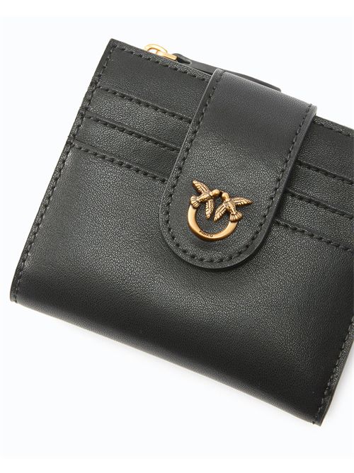 Portafoglio piccolo in pelle liscia con logo PINKO | 103610A0F1/Z99Q